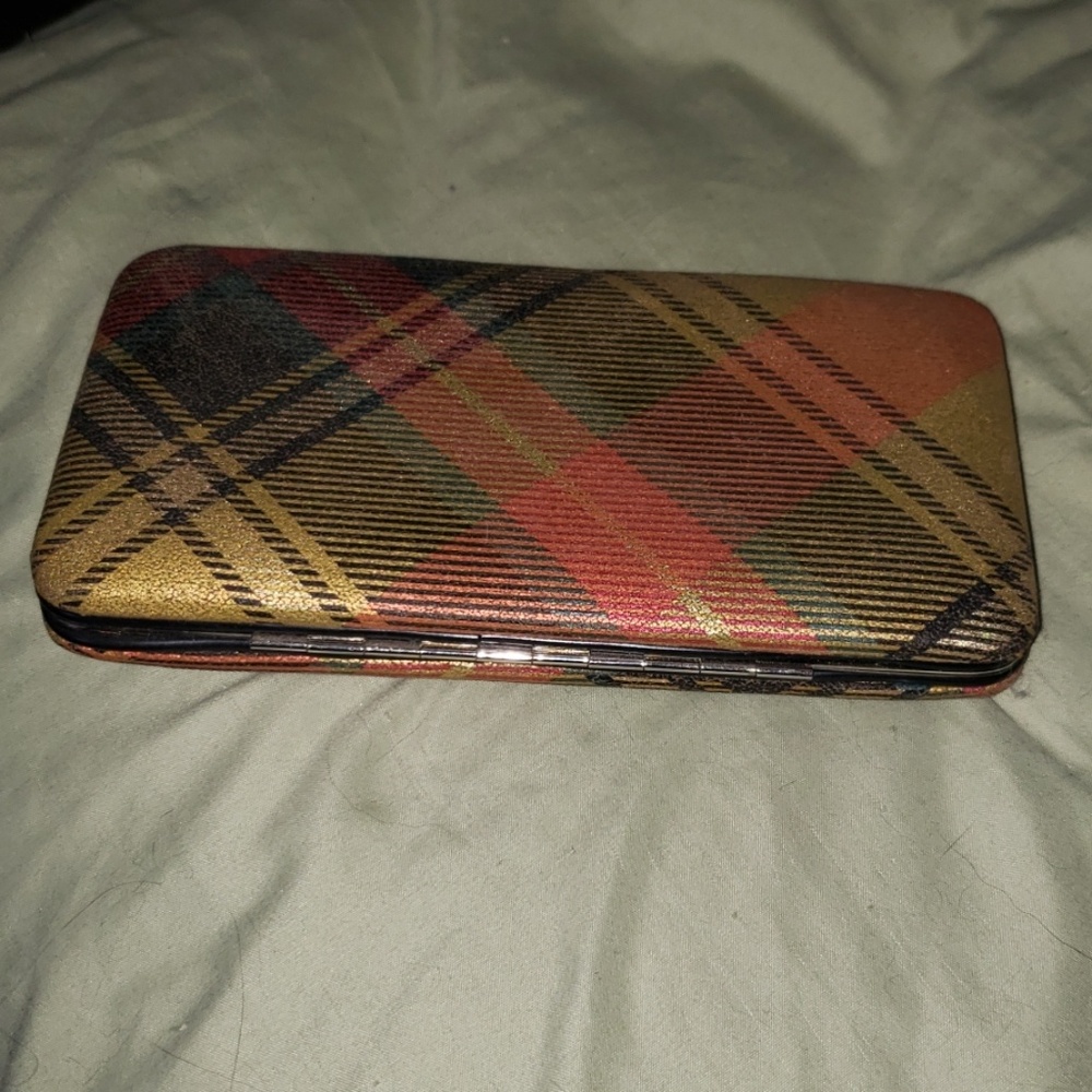 Plaid clutch wallet